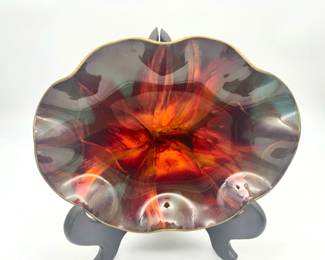 MCM Seetusee By Mayfair Art Bowl With Genuine Leather Back
