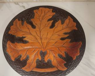 WOOD CARVED MCM PLATE