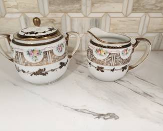 NIPPON HANDPAINTED SUGER AND CREAMER