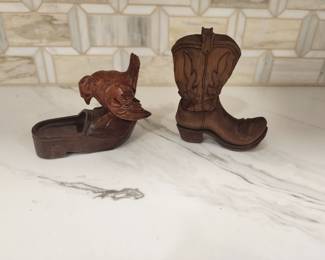 WOOD CARVED BOOTS