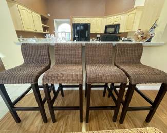 $75 each - Wicker bar height bar stools (there are 4 total)