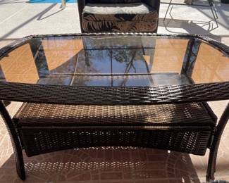 $125 - Resin wicker coffee table 
