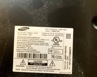 #46	Samsung TV w/remote - Series 7100 LED - Model UN55F7100	 $125.00