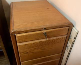 #23	Wood Look 2 Drawer File Cabinet Legal/letter w/ key - 19x24x29	 $75.00