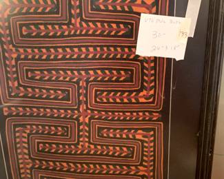 #133	Vintage Mola Textured Wall Hanging  24x18	 $30.00