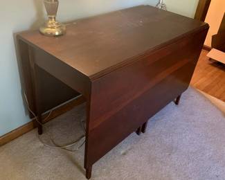 #9	Wood Drop-down Gateleg Table (as is top scratches) - 22-88x48x30	 $100.00