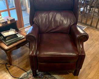 #2	Burgundy Leather Recliner w/nail head trim	 $200.00