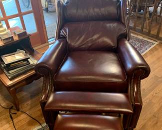 #2	Burgundy Leather Recliner w/nail head trim	 $200.00