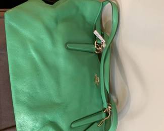 #106	Coach Green Shoulder Strap Bag w/dust Bag	 $75.00