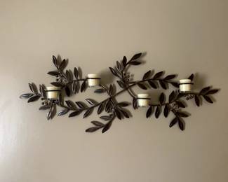 #36	Metal Decorative Art Wall Hanging w/4 glass candle holders - 36" Long	 $25.00