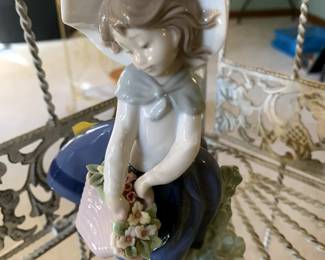 #126	Lladro 5222   Girl w/Basket of Flowers	 $25.00