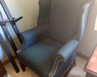 #43	Green/Blue Wingback Chair w/nail head trim	 $65.00
