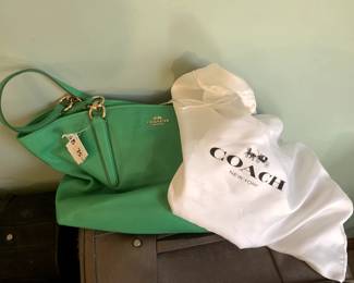 #106	Coach Green Shoulder Strap Bag w/dust Bag	 $75.00