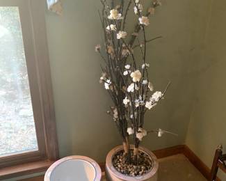 #13	Set of 2 Asian Style Pots  (one with tree, one without)  12x10	 $45.00