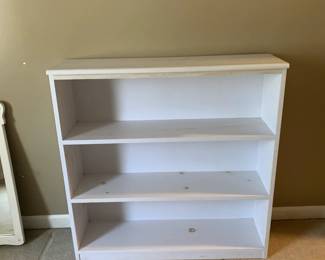 #33	Wood White Painted Bookcase - 36x10x37	 $45.00
