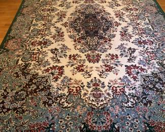 #7	Machine Made Green/Cream  Rug - Olefin - Made in Egypt -93x133	 $50.00