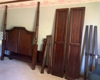 #44	Poster Queen Size 4 post bedframe w/solid wood sides w/rails	 $175.00