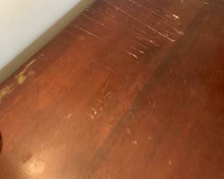 #9	Wood Drop-down Gateleg Table (as is top scratches) - 22-88x48x30	 $100.00