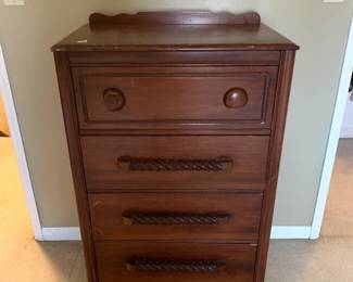 #31	Vintage chest of 4 Drawers - 28x17x45 (as is finish)	 $75.00