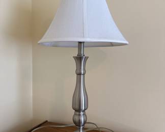 Brushed nickel table lamp
