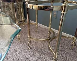 Brass Glass End Tables