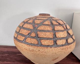 Pottery vase. Signed