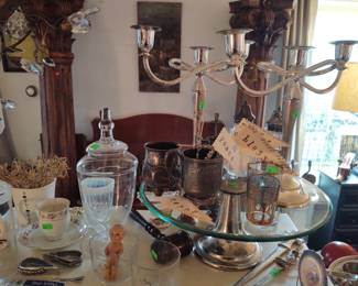 Vintage silver plate and glass ware