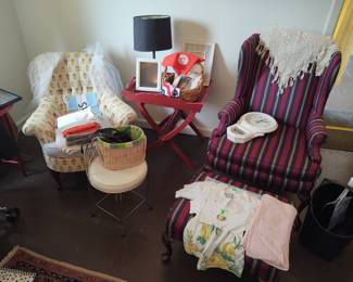 Vintage wing back chairs