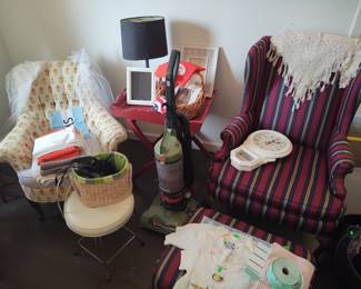 Vintage stuffed arm chairs