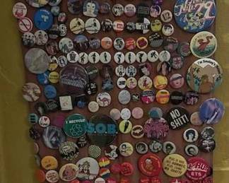 Large collection of vintage pin backs