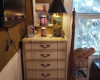 White Hollywood Regency Style dresser