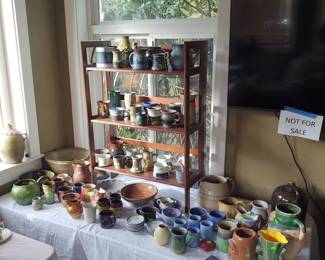 Artist made stoneware cups bowls pitchers--studio pottery