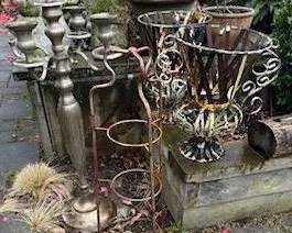 Outside metal garden wares