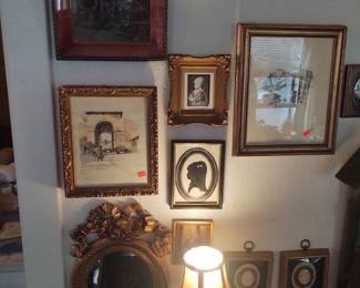 Antique art and  French gilded mirrors 