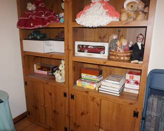 book cases, collector cars