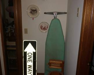 one way sign collector plates, iron board