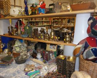 brass items, craft supplies, decor