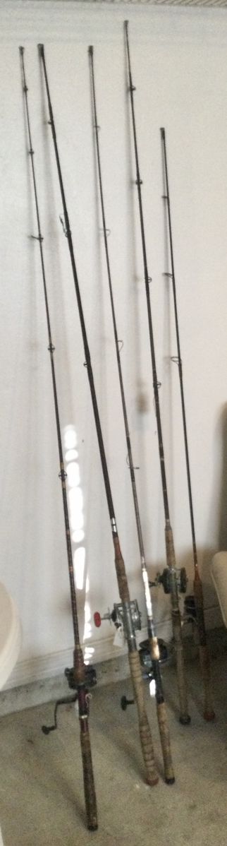 Salt water poles with reels