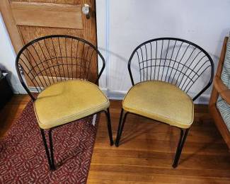 Mid century barrel dining chairs