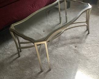 Mid century glass topped table