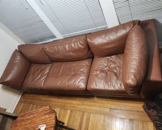 Leather sectional each piece is 34” square