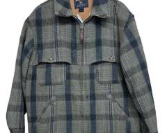 Vintage WOOLRICH Mossy Green Plaid Wool Coat with Soft Cotton Corduroy Lining
