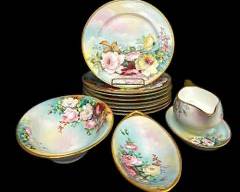 Fine VINTAGE ROSENTHAL DONATELLO LOVELY HAND PAINTED FLORAL Porcelain PLATES GRAVY BOAT & BOWLS
