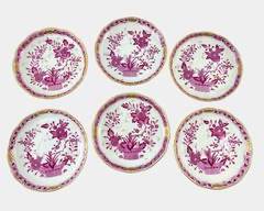 6 Fine Herend Chinese Bouquet Plates 5.5" round
