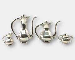 Fine 4 PC. German Emil Hermann Sterling Silver Modernist Tea Set 2018 Grams

