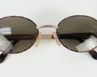 Vintage Fendi Italy Designer Tortoise Shell & Gold Tons Frame Sunglasses
