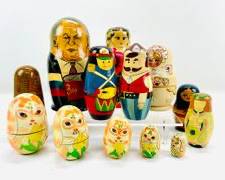 Vintage Wooden Collectible Nesting Dolls Lot
