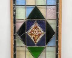 Antique Leaded Stained Glass Window
