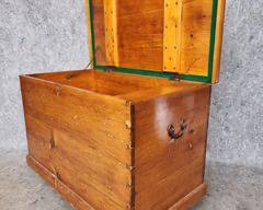 Fantastic Antique Hinged Top Storage Chest Iron Handles
