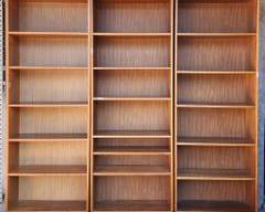3 Mid Century Modern Teakwood Tall Bookcases Make a great wall unit MCM
